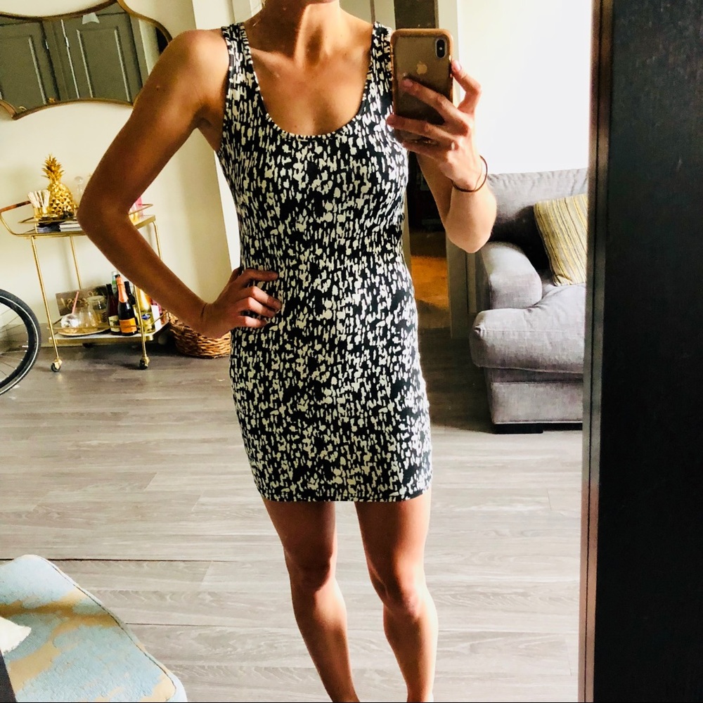 Black and white mini dress